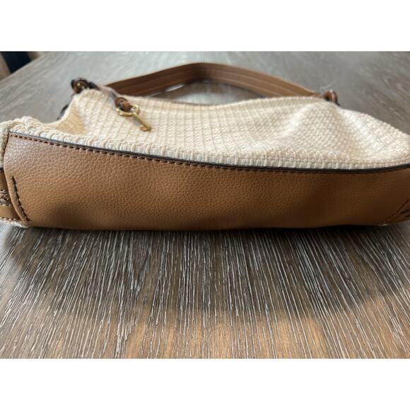 VTG Fossil 1954 Classic Bag Medium Size 9”x13” Zip Top Cream Color - Picture 9 of 13